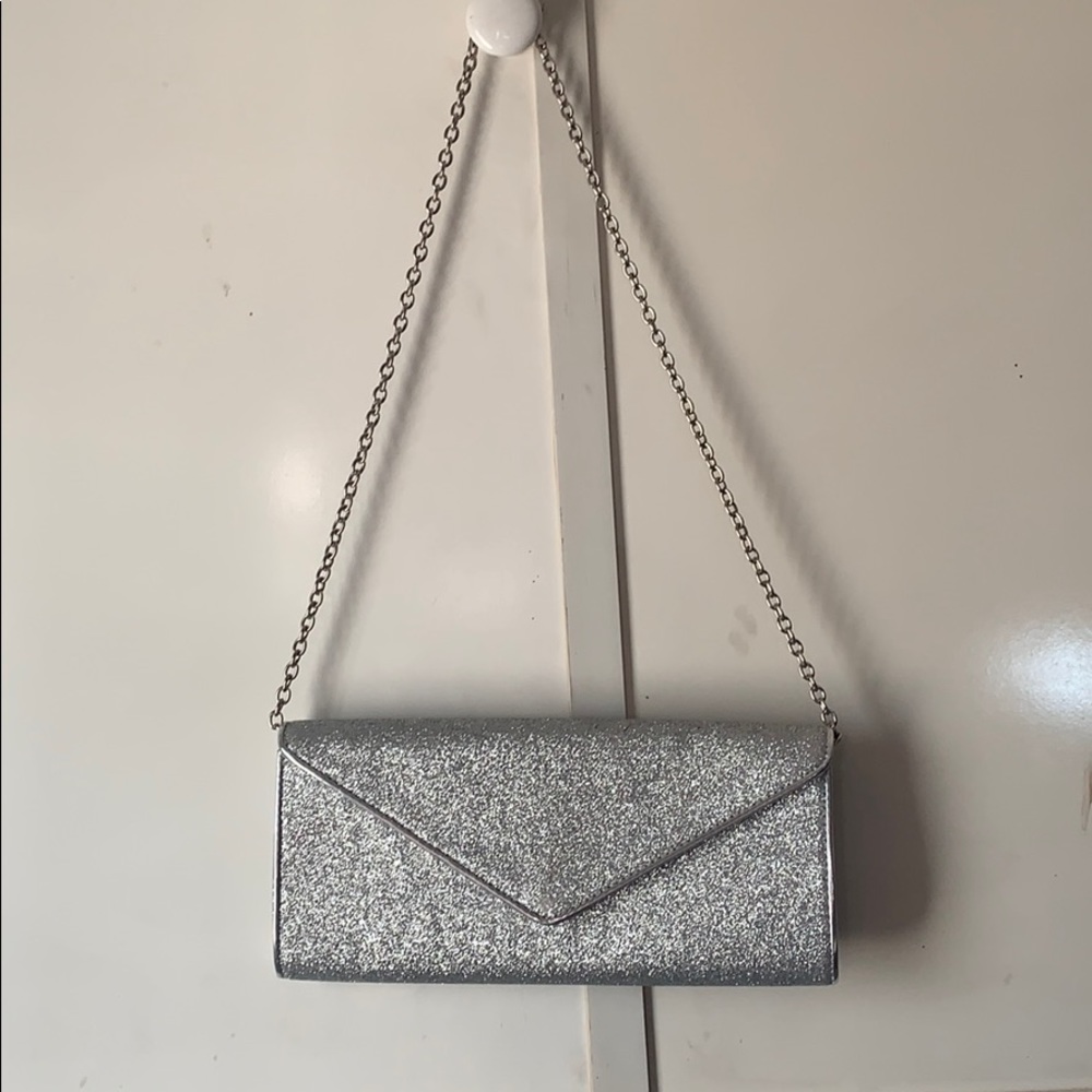 Silver Glitter Clutch
